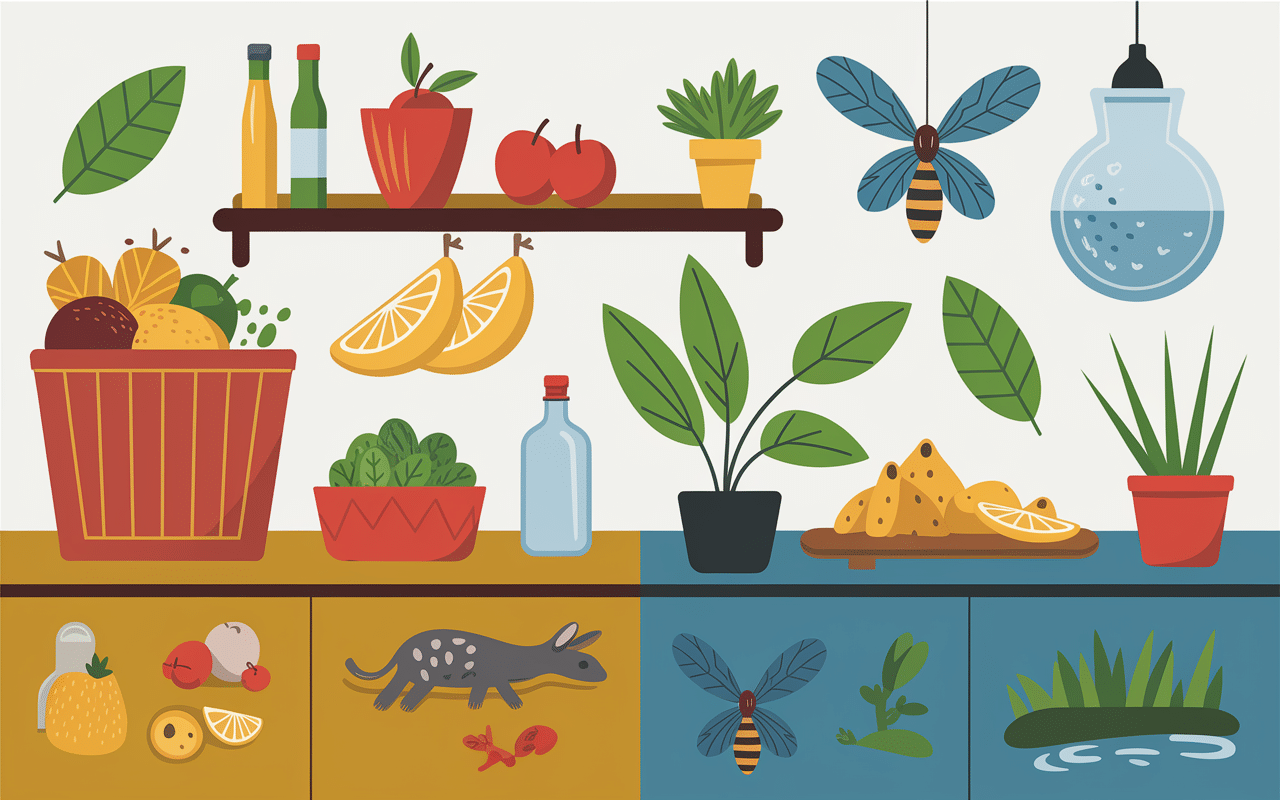 Sources des asticots : déchets, fruits pourris