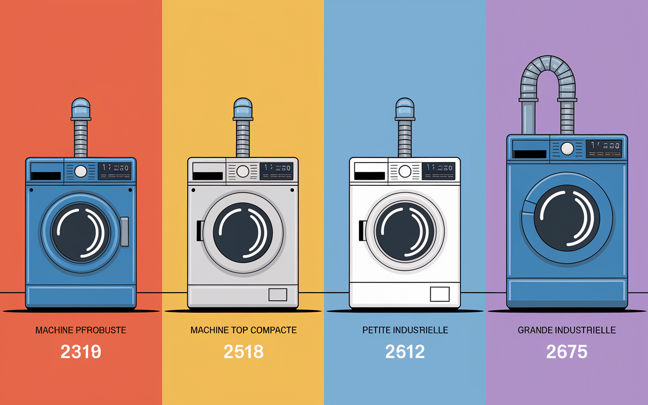 Différents types de machines à laver et poids