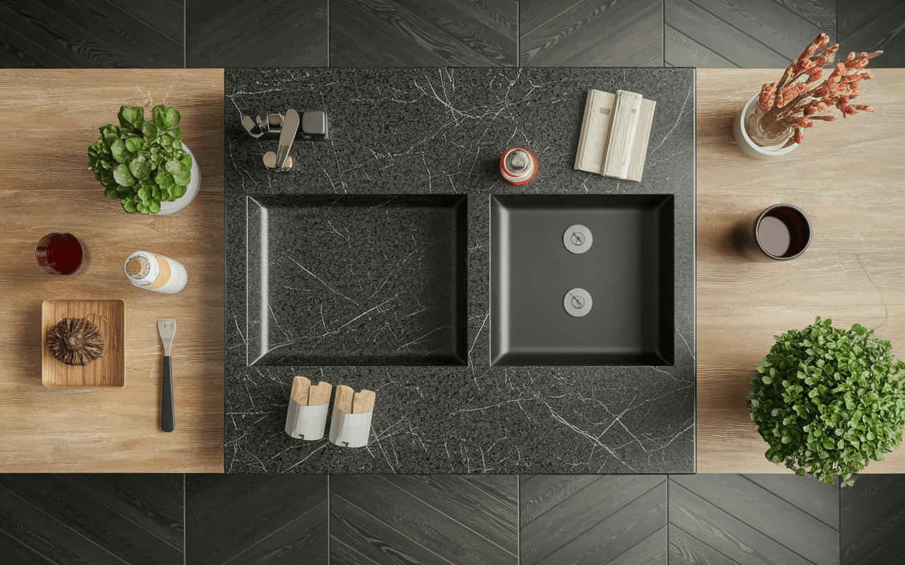 evier granit inconvenient tache fissure entretien