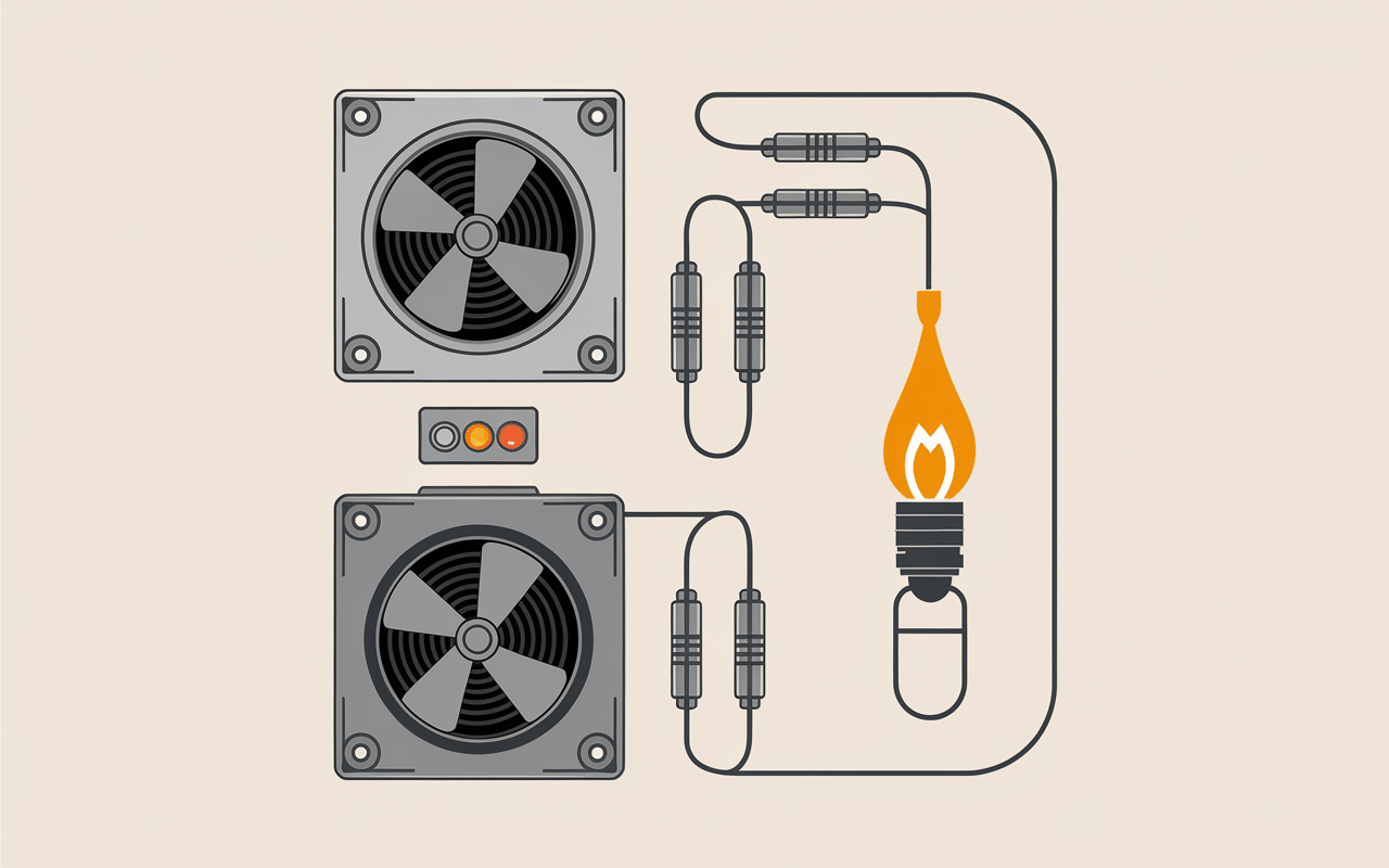 schéma four ne chauffe plus mais ventile circuits ventilateur allumé