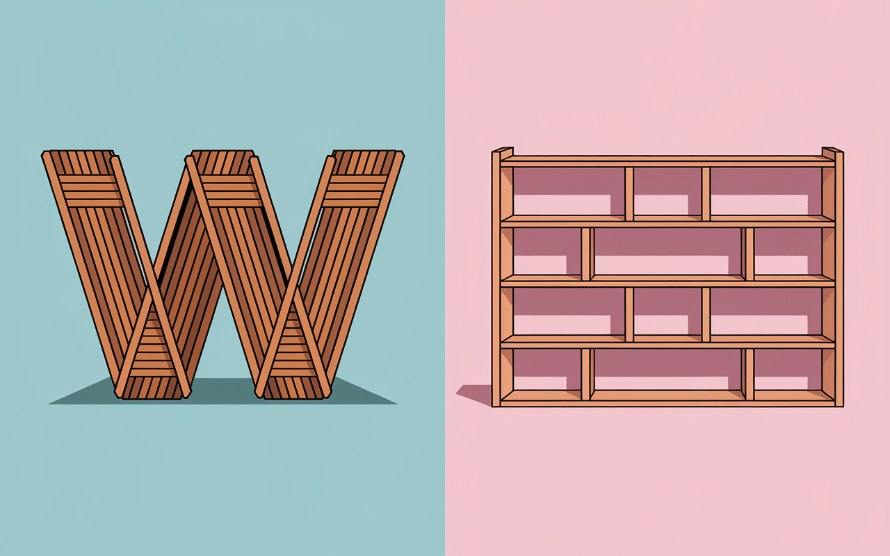 Schéma comparatif calcul fermette comble amenageable