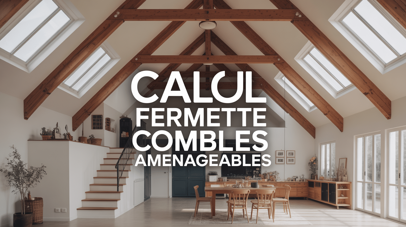 Vue technique calcul fermette comble amenageable maison