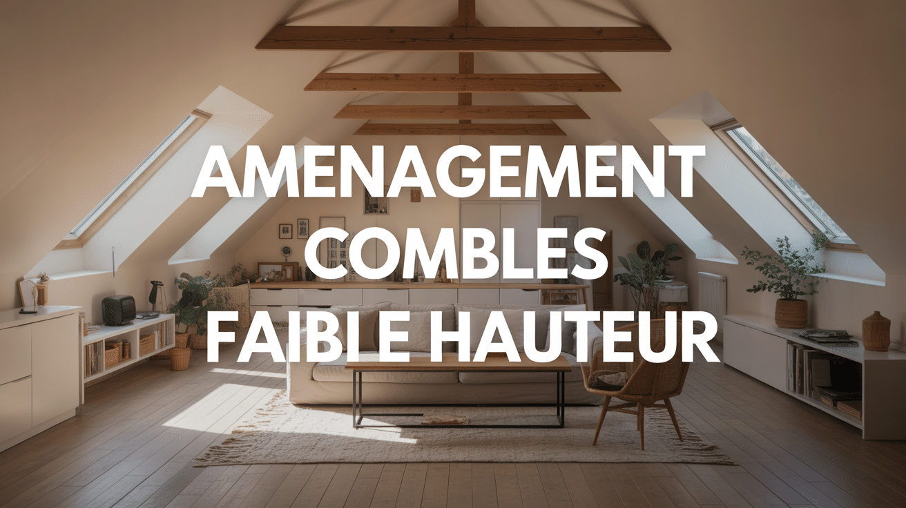 Vue coupe combles aménagés faible hauteur cosy