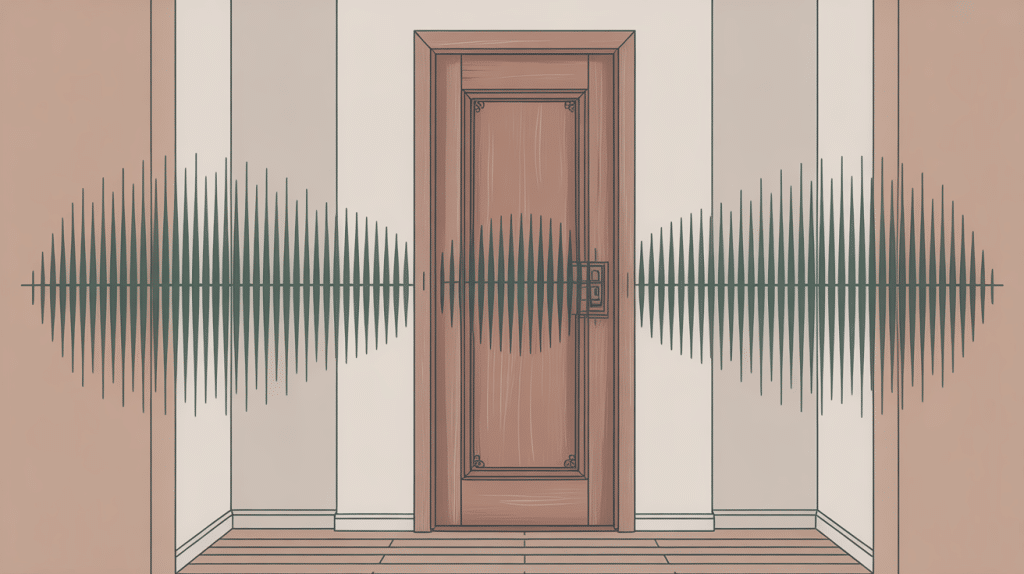 Illustration porte intérieure phonique arrêt ondes sonores