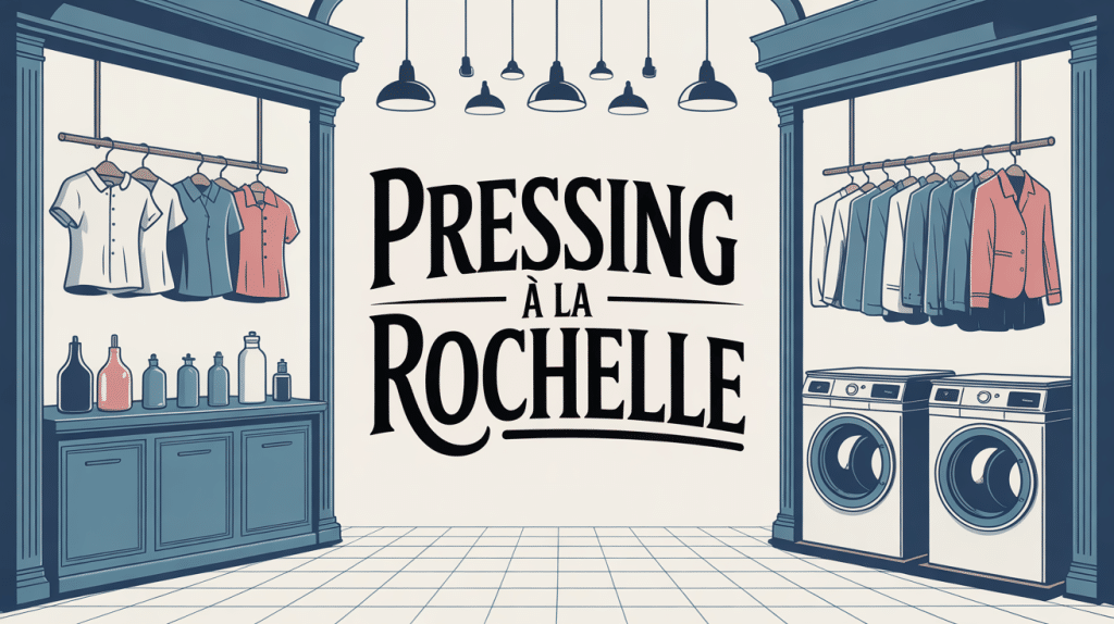Boutique de pressing la rochelle moderne avec vitrine et vêtements