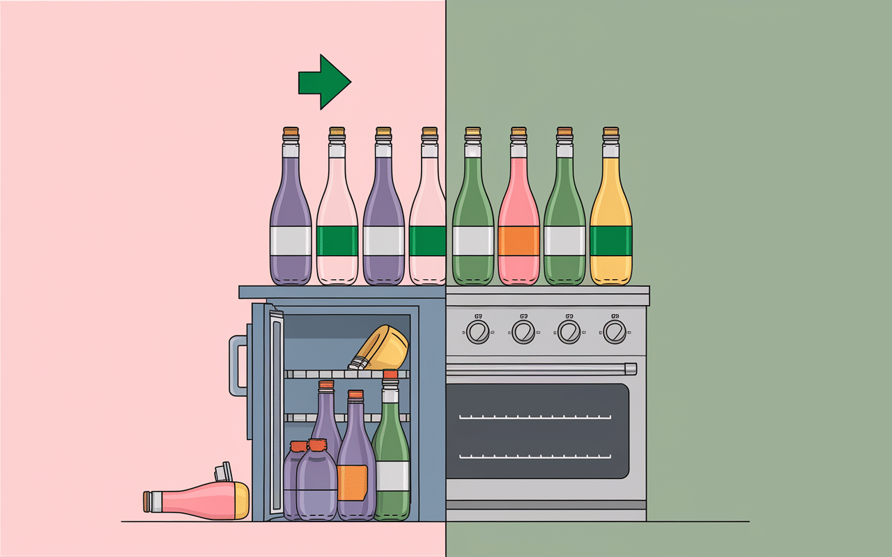 Range bouteilles pour frigo bouteilles rangées avant après