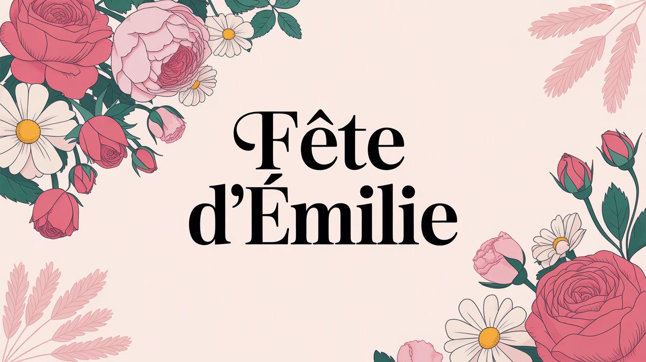 bonne fete emilie fleurs bouquet roses pivoines marguerites