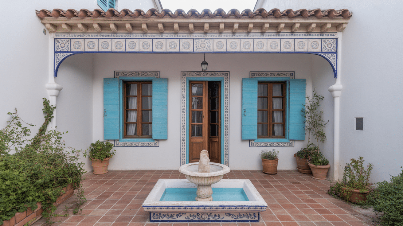 détails façade maison portugaise traditionnelle matériaux
