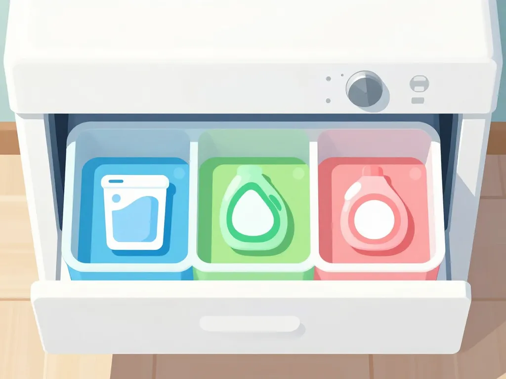 dans quel compartiment mettre la lessive schéma compartiments lave-linge