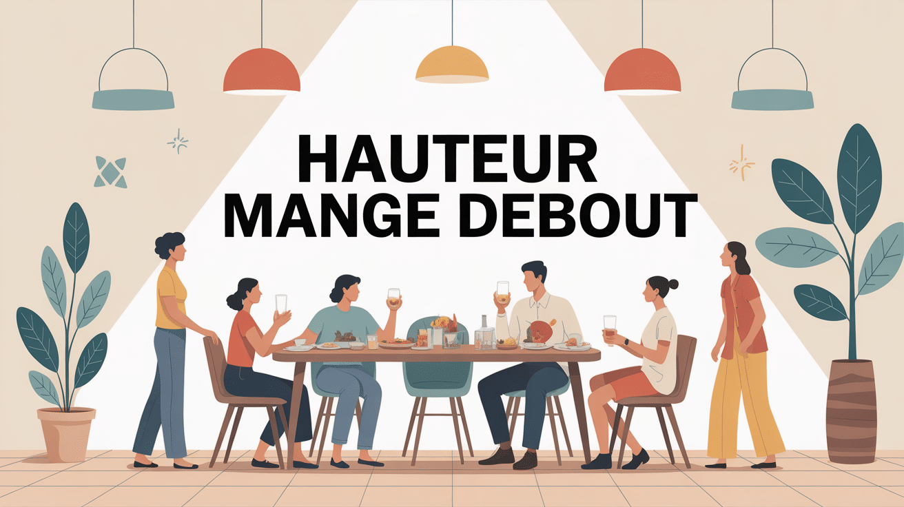 hauteur mange debout illustration ergonomique pour intérieur moderne