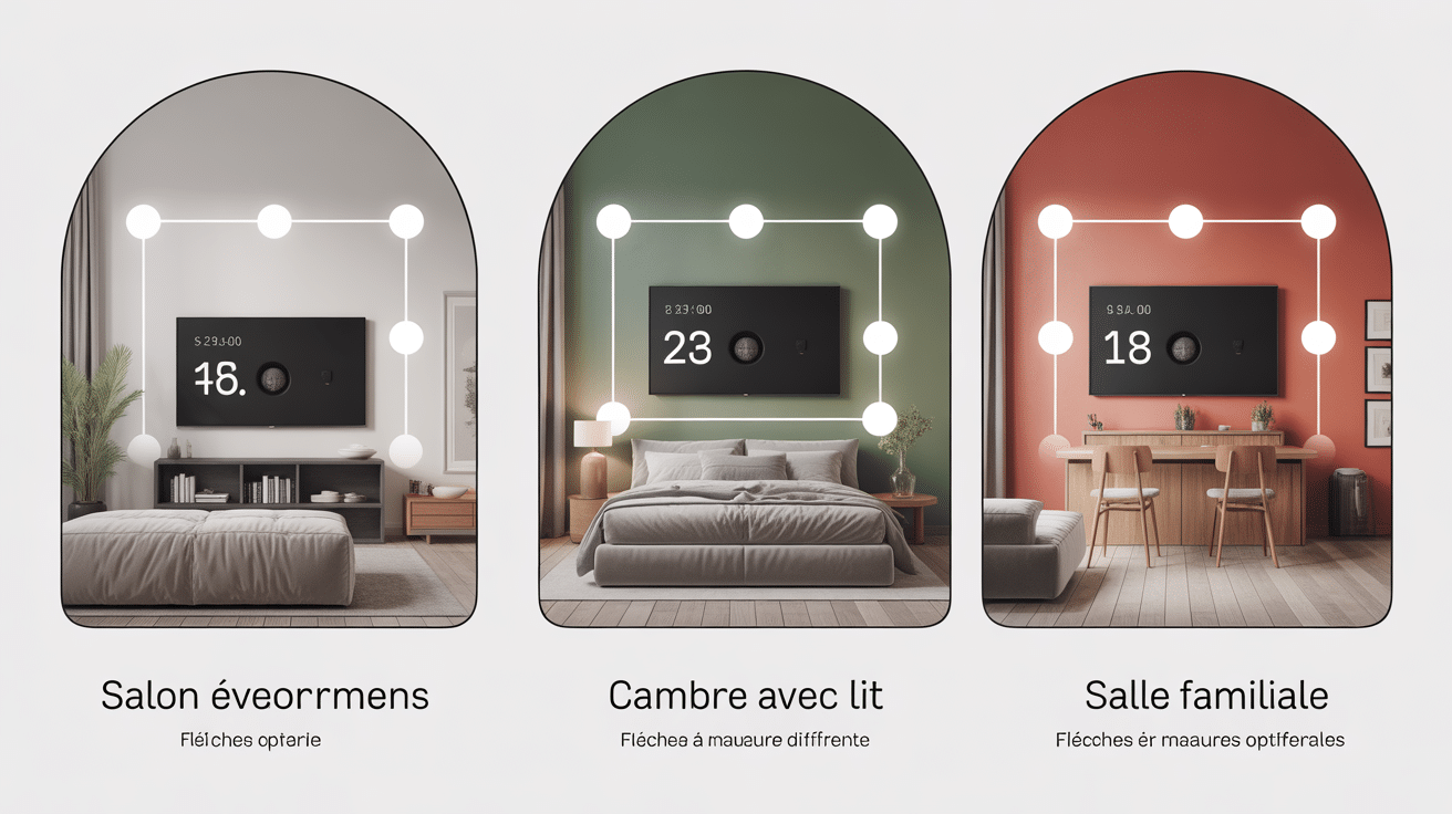 infographie hauteur tele au mur salon chambre salle