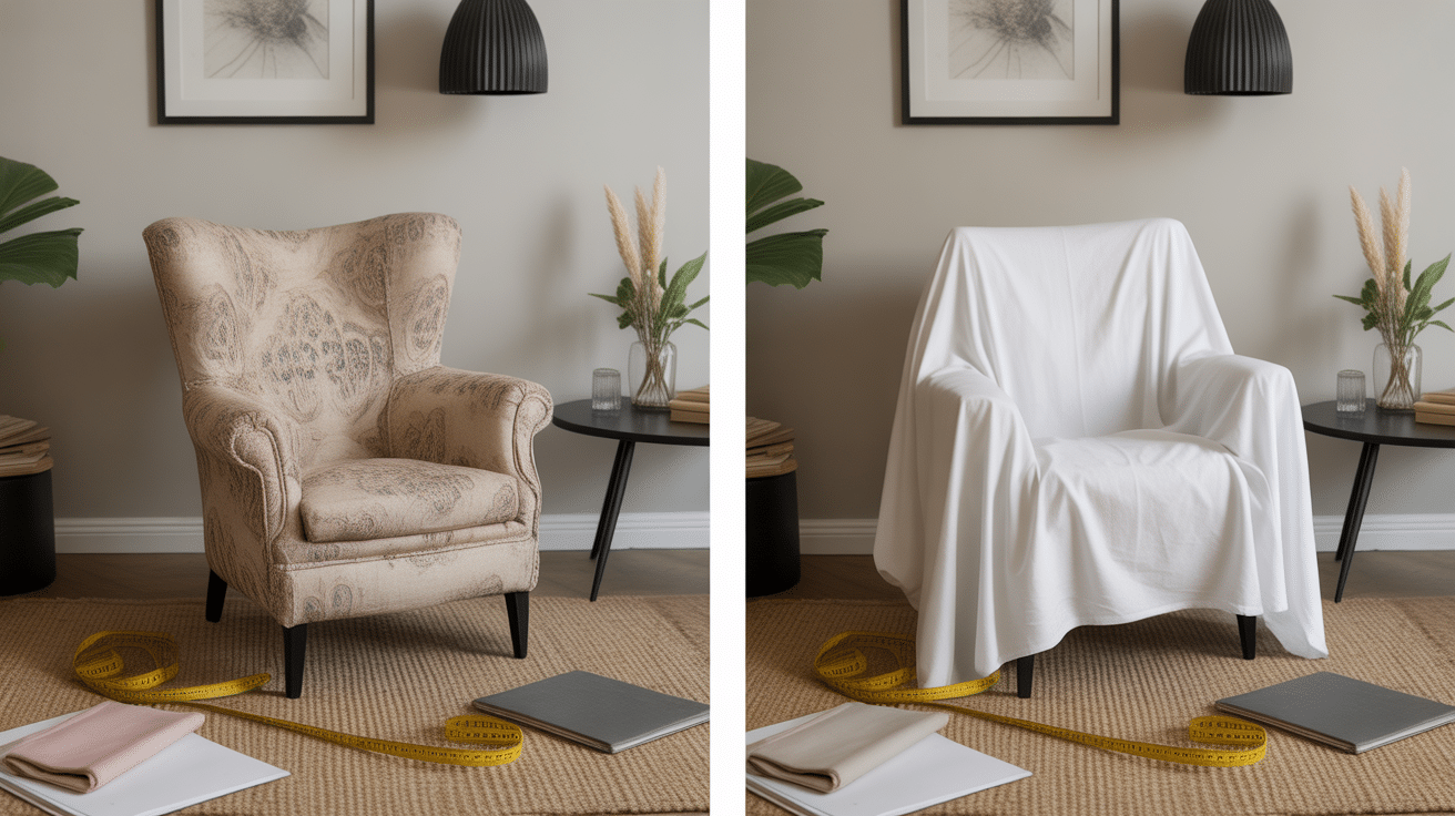 Avant après fauteuil crapaud housse rénovation