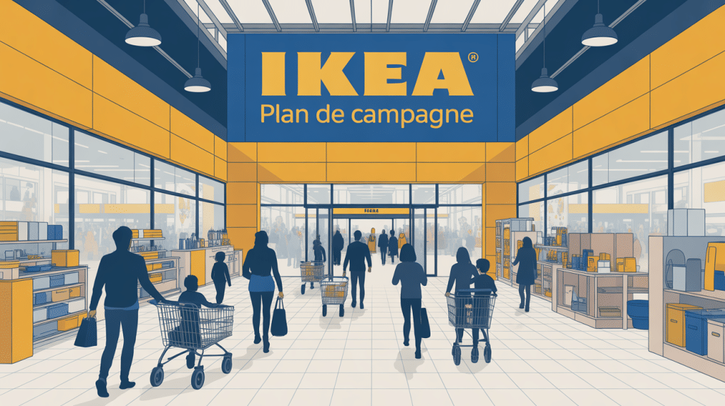 Visite réussie Ikea Plan de Campagne illustration zone commerciale