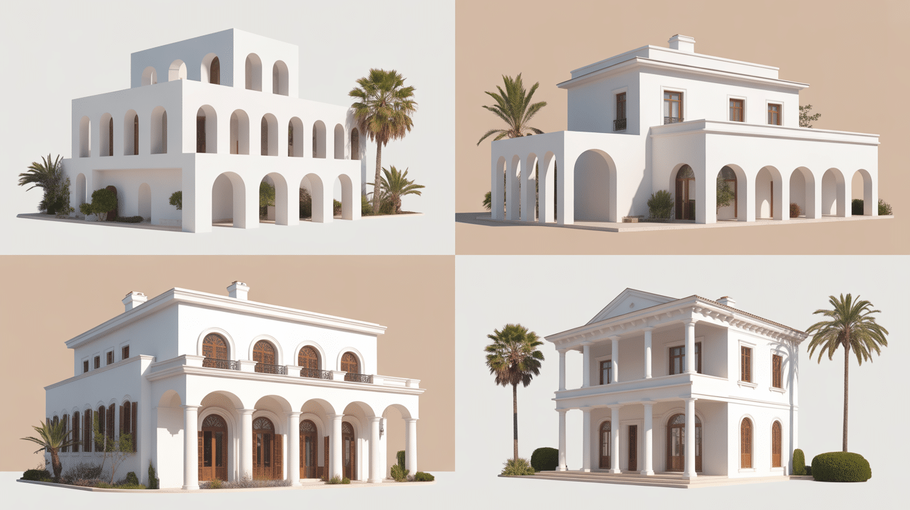 styles architecturaux des maisons blanches dans le monde