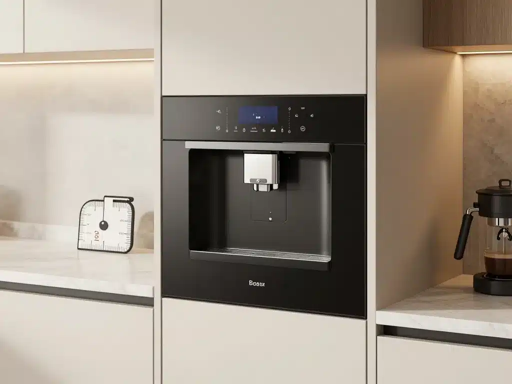 machine a cafe encastrable position ergonomique dans cuisine