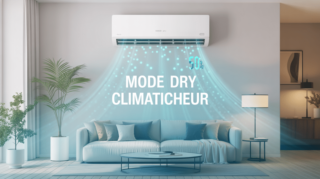 mode dry climatiseur dans salon air frais hygromètre