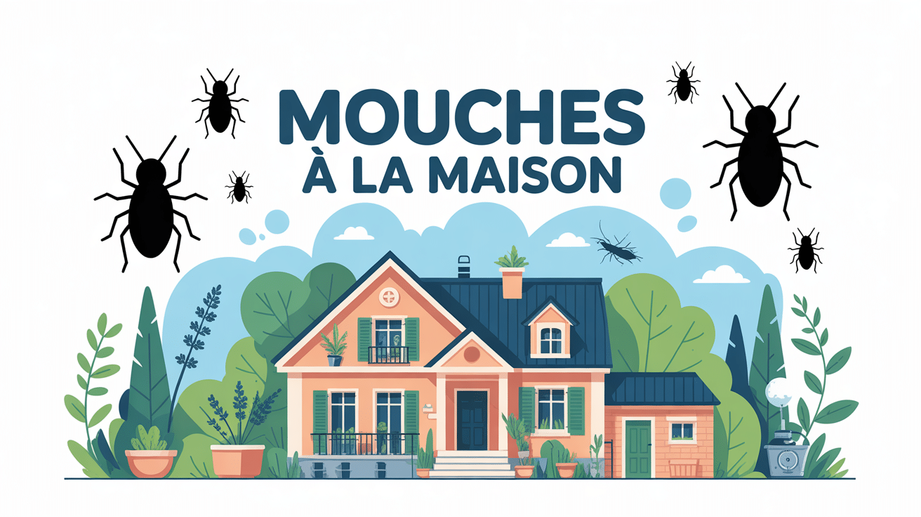 mouche à la maison illustration prévention