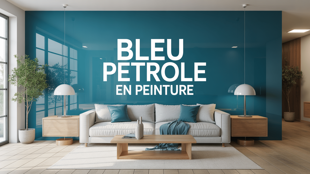 Mur peint bleu pétrole peinture mobilier contemporain