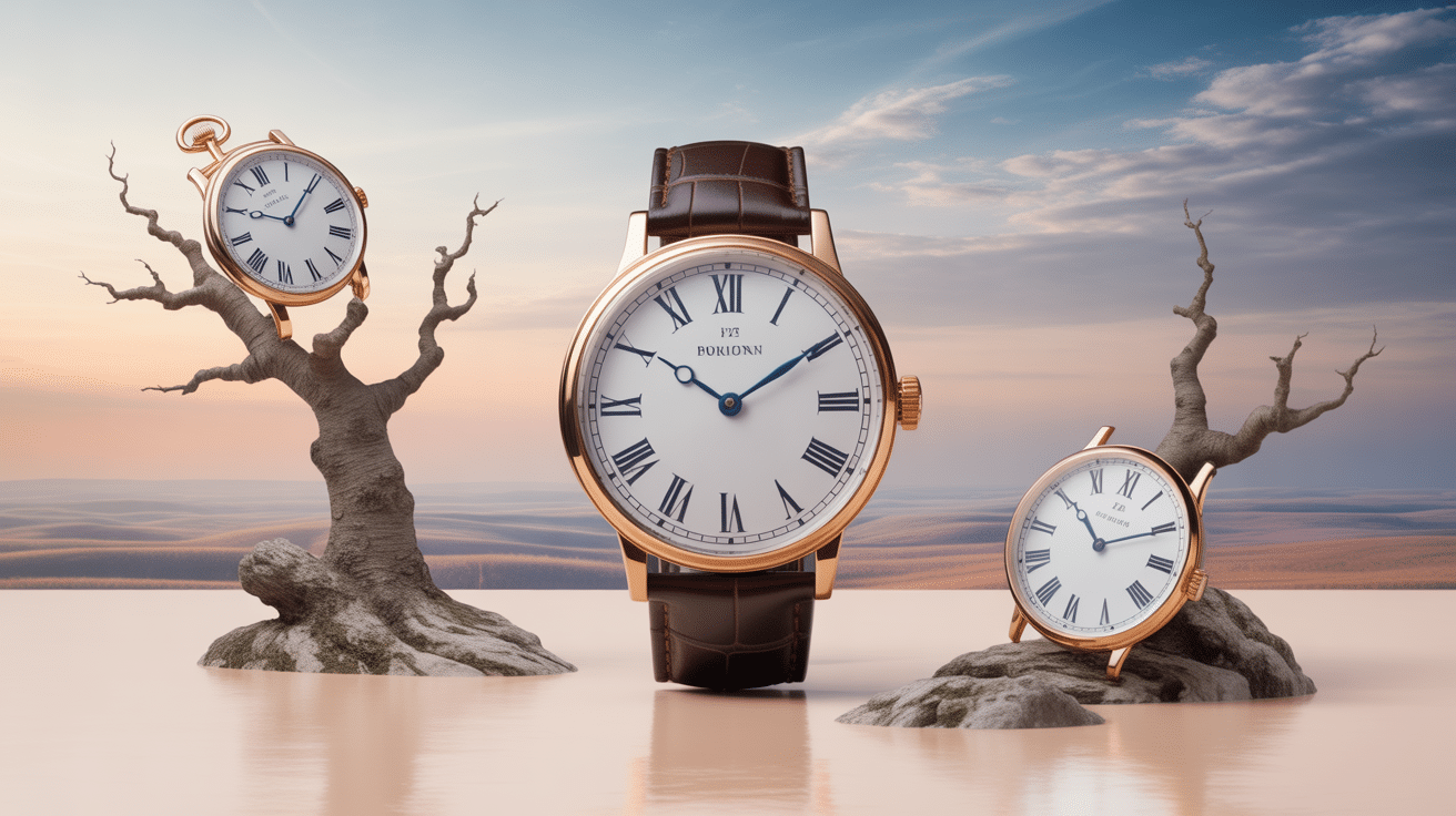 Montres molles horloge dali en paysage surréaliste