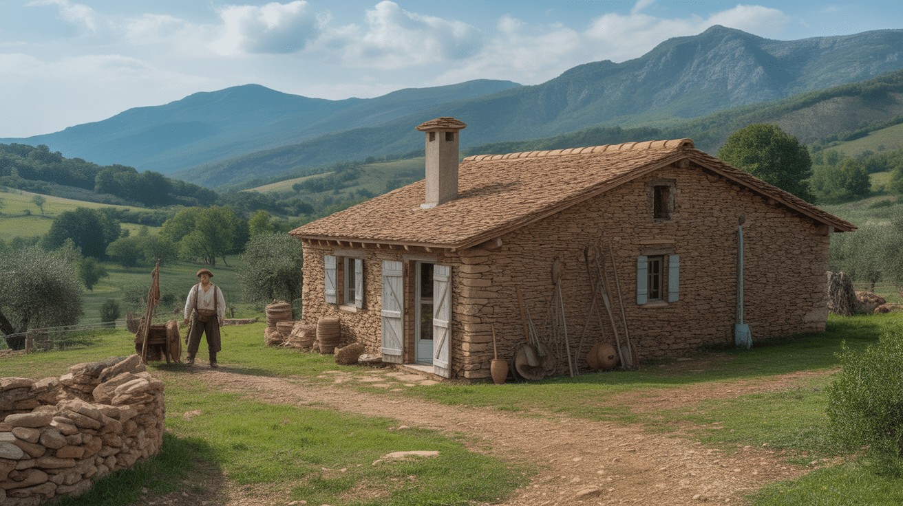 Pagliaghju en pierre sèche et berger en Corse