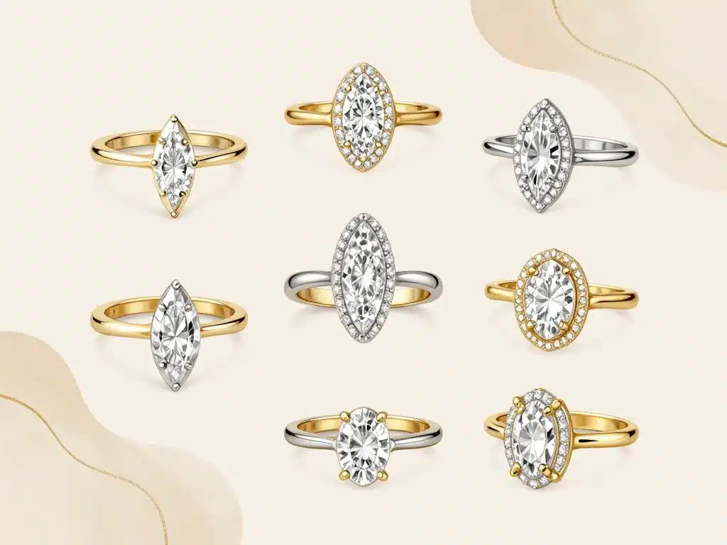 Variété de bagues marquise marquise modernes et vintage