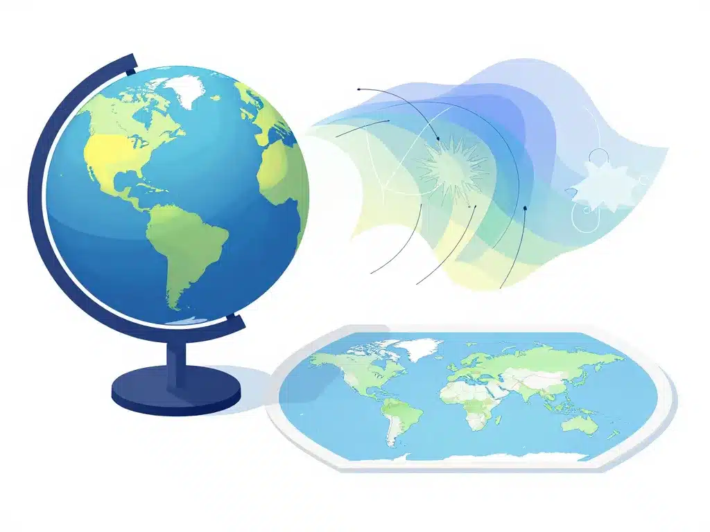planisphere passage globe projection 2d