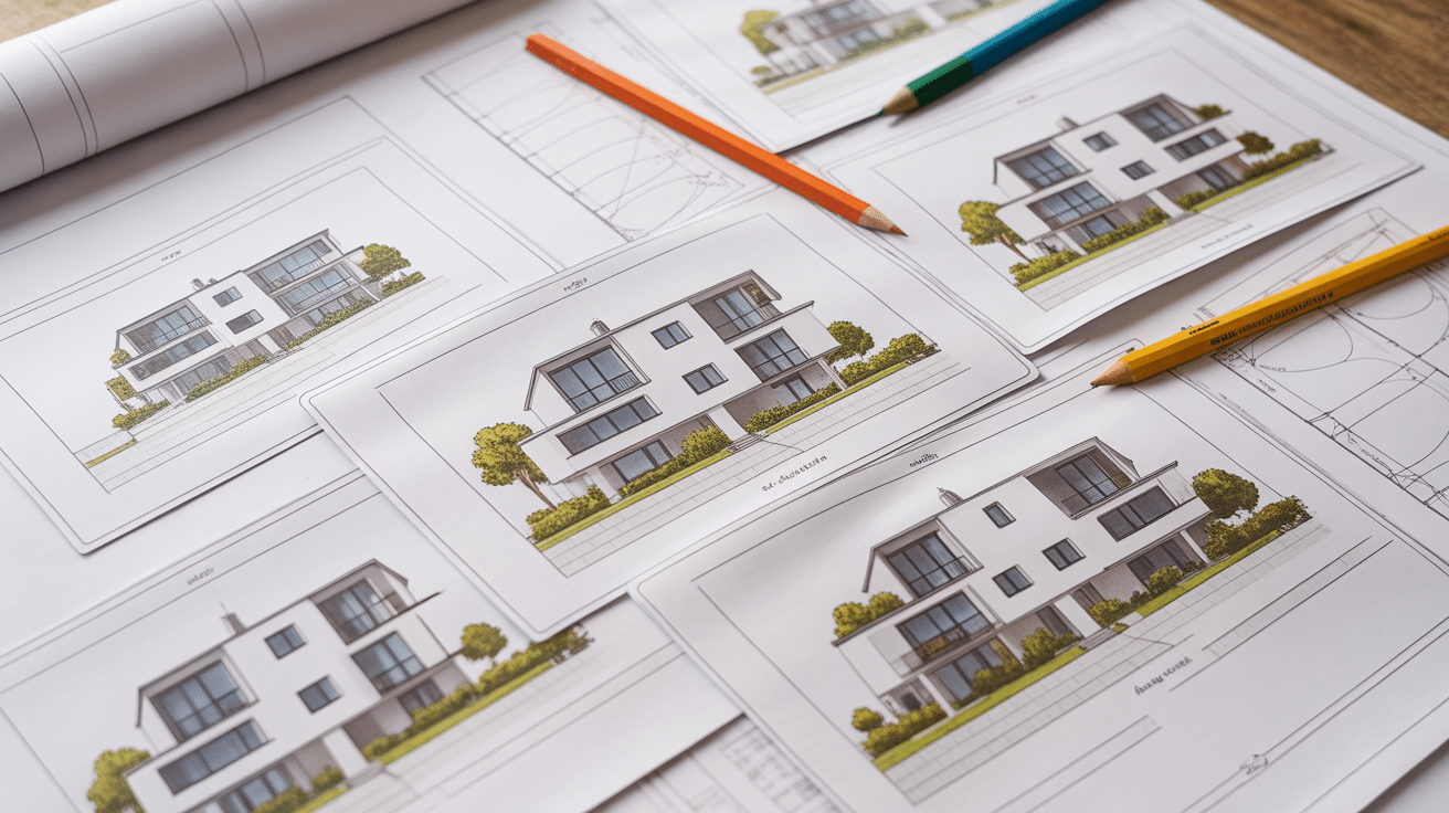 Plans architecturaux table plans maison blanche