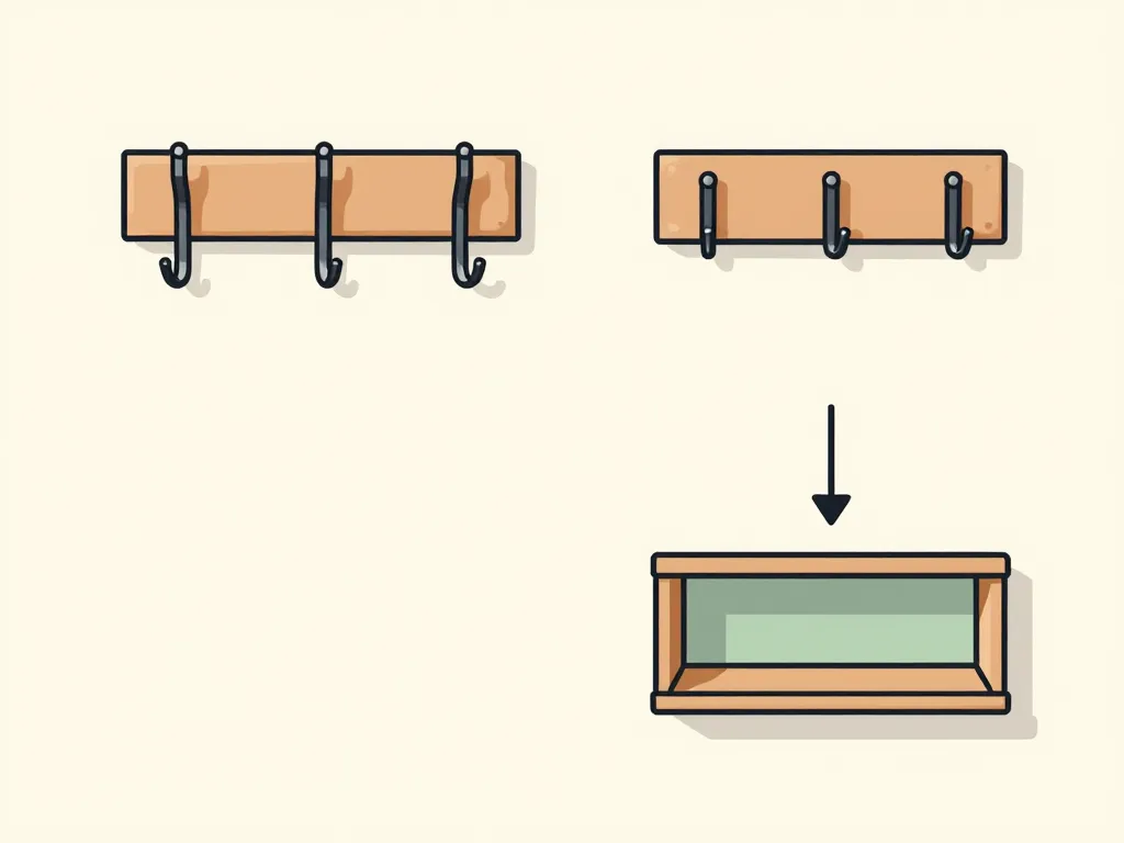 porte manteau mural crochets étagères schéma