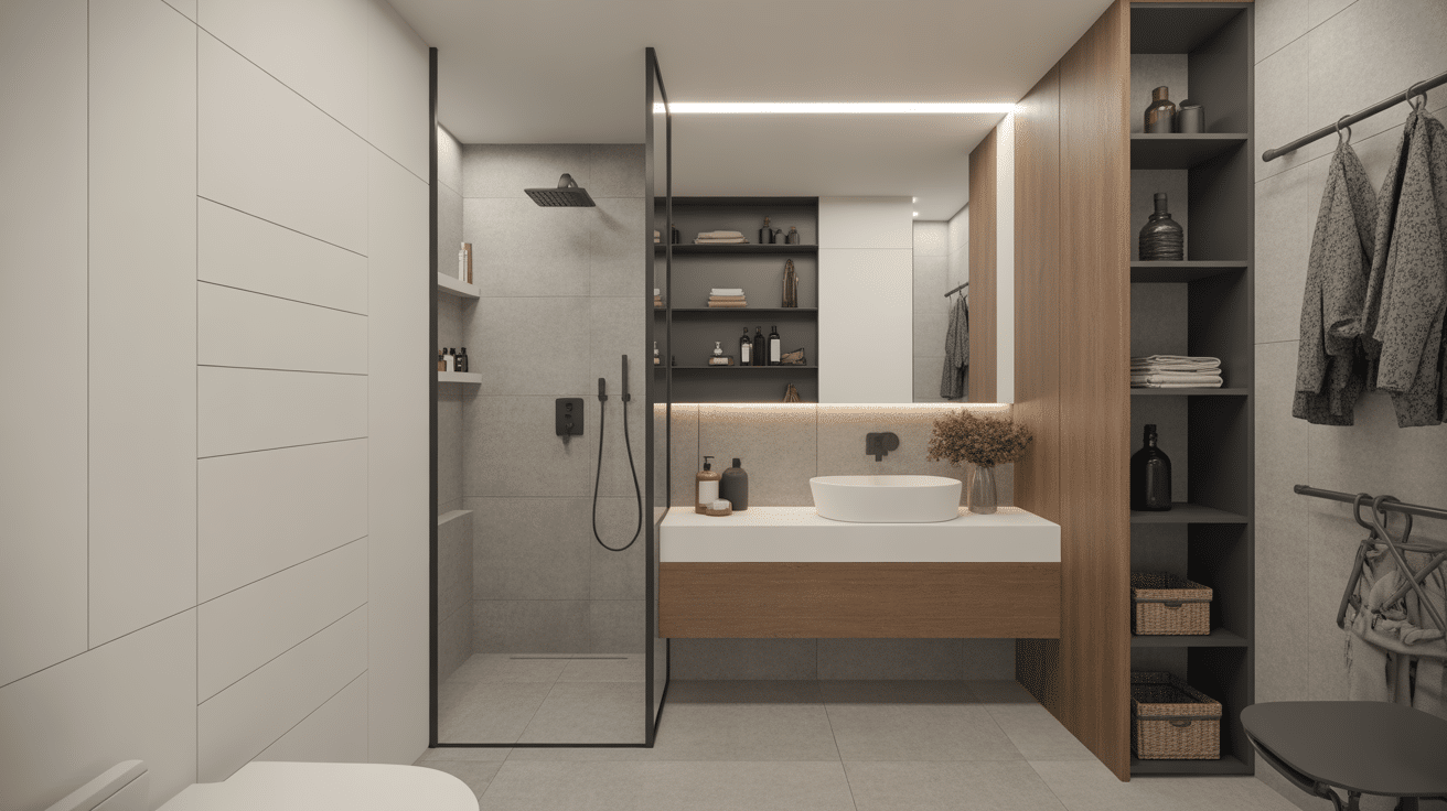 Espace salle de bain dressing zones optimisées