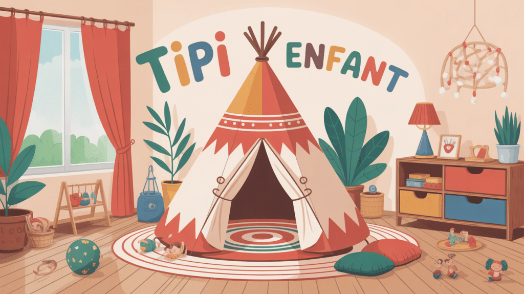 tipi enfant coloré dans chambre lumineuse