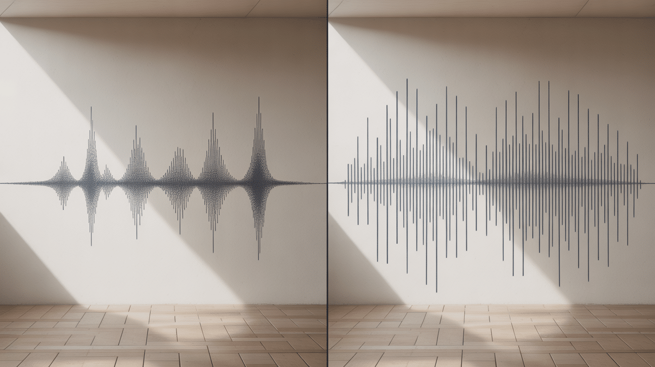 traitement acoustique home studio ondes sonores avant après