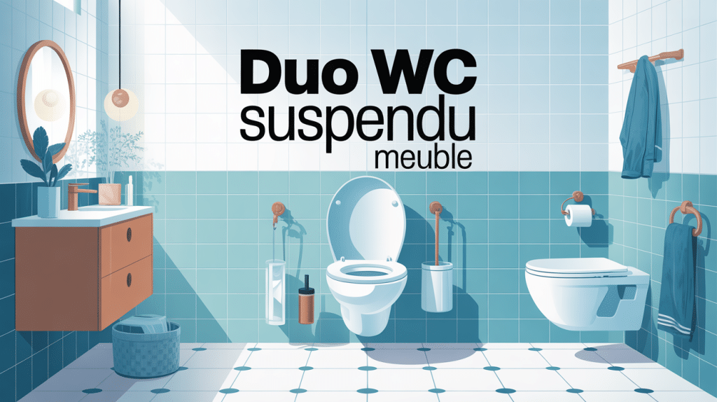 duo wc suspendu meuble élégant dans salle de bains lumineuse