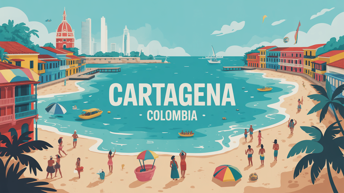 cartagena colombia illustration quartiers plages ambiance coloniale