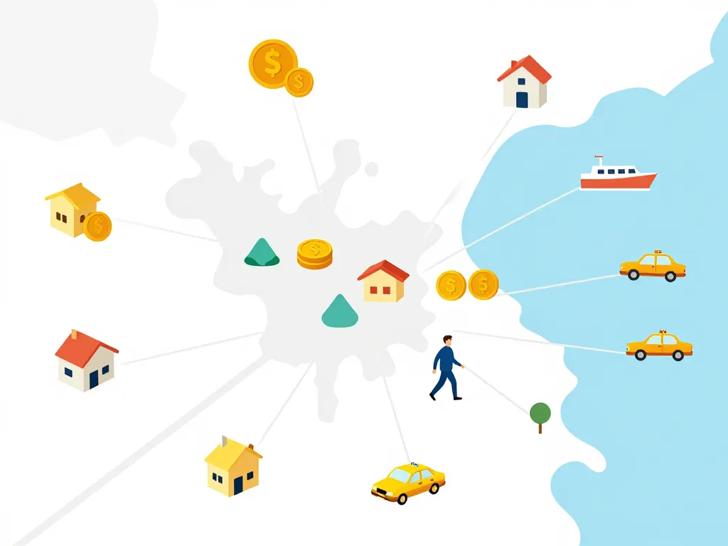 cartagena colombia carte logement transports budget icons