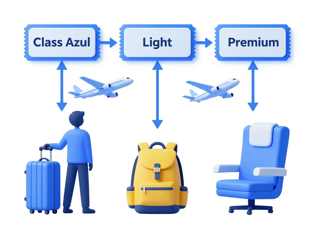 Comparer billets class azul options premium