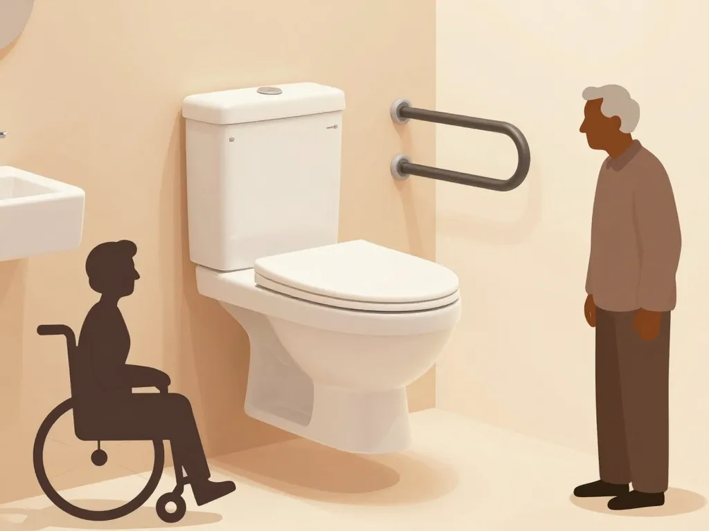 Hauteur WC suspendu accessibilité seniors PMR