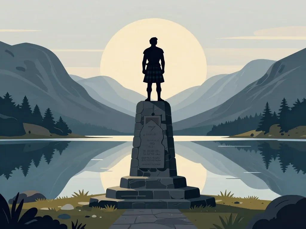 Monument jacobite au bord du loch shiel dans les glenfinnan highlands