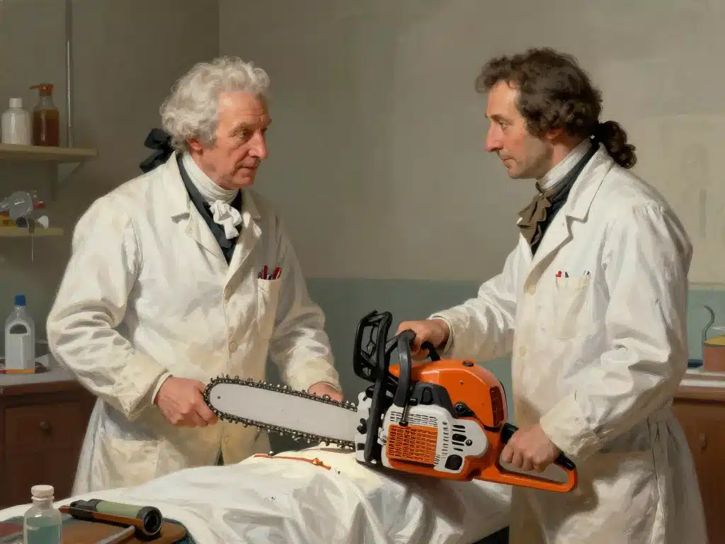 pourquoi les tronçonneuse ont été inventé origine dans le monde médical