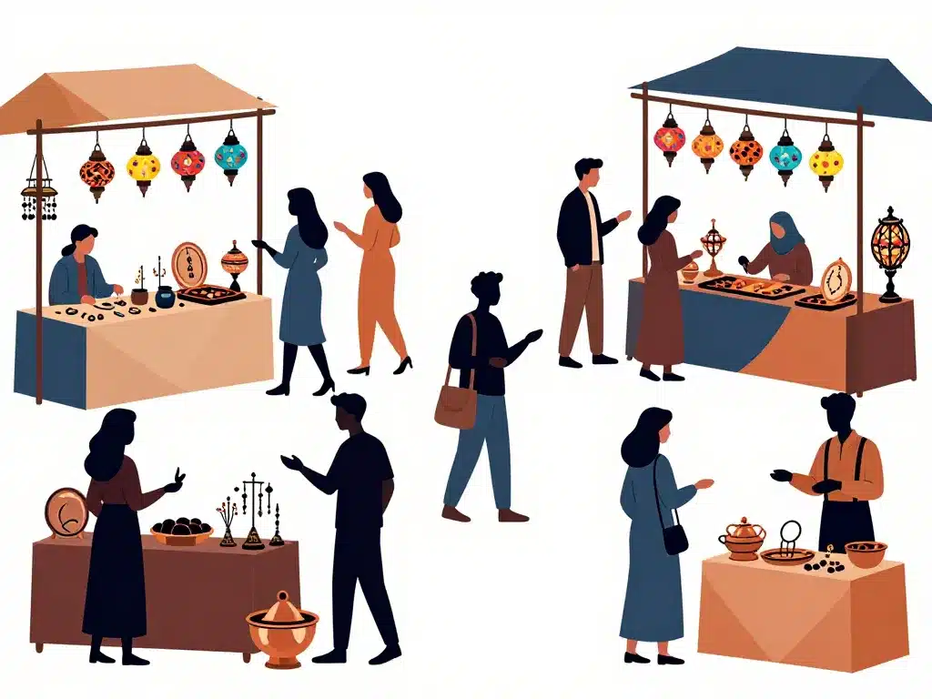 Négociation et souvenirs dans khan el-khalili cairo egypt