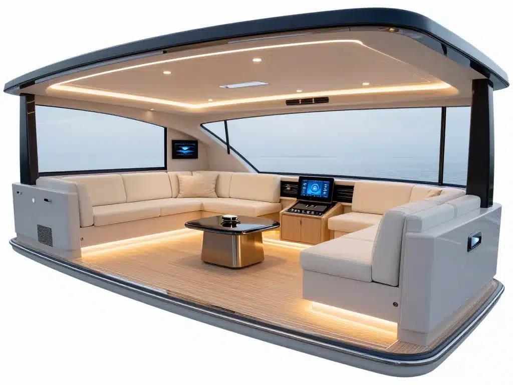 intérieur moderne yacht azimut avec technologies