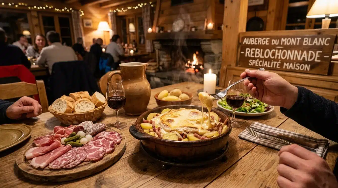 Reblochonnade traditionnelle servie à l'Auberge de Plan Bois