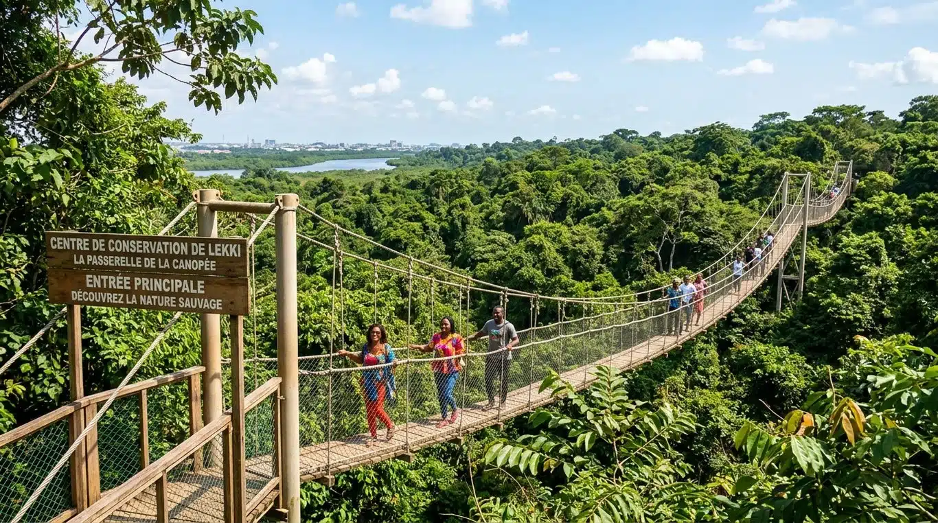 Passerelle suspendue du Lekki Conservation Centre à Lagos
