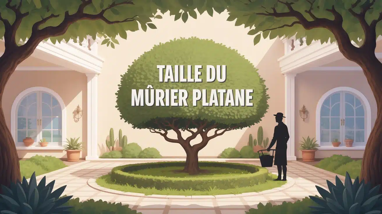 mûrier platane taillé en parasol vectoriel