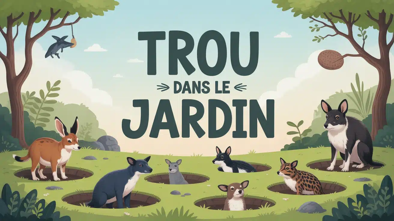 Illustration vectorielle d un trou dans le jardin avec animaux fouisseurs