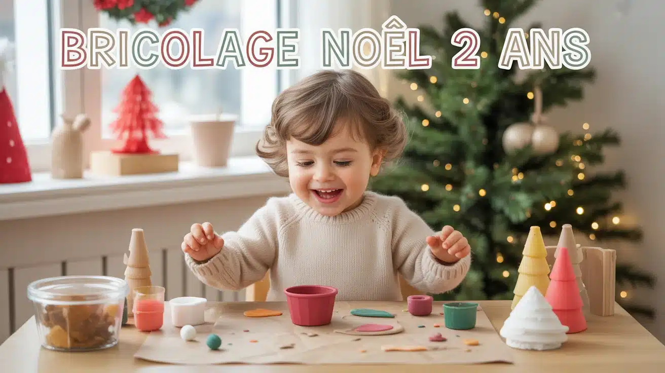 bricolage de noël pour petit de 2 ans avec gommettes et déco