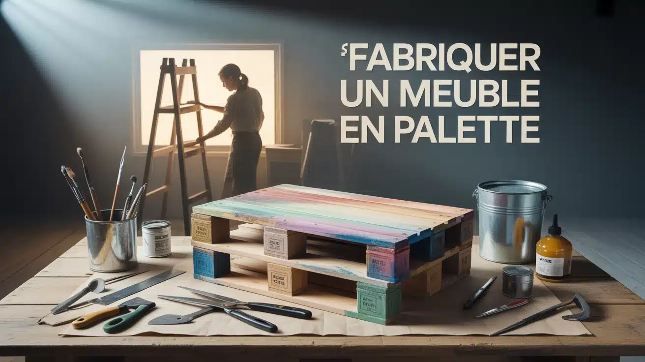Fabriquer meuble palette sur établi avec outils
