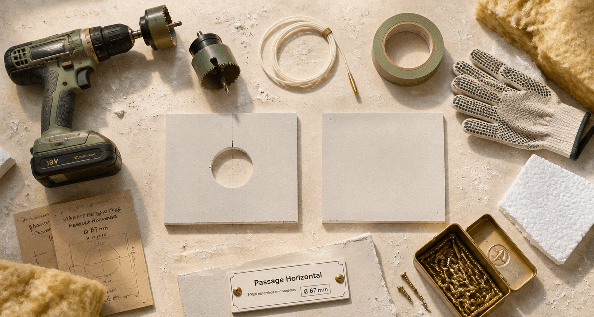 passer un câble horizontal dans une cloison placo outillage et astuces