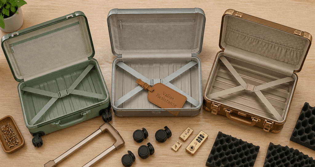 valise resistante en polypropylène polycarbonate aluminium
