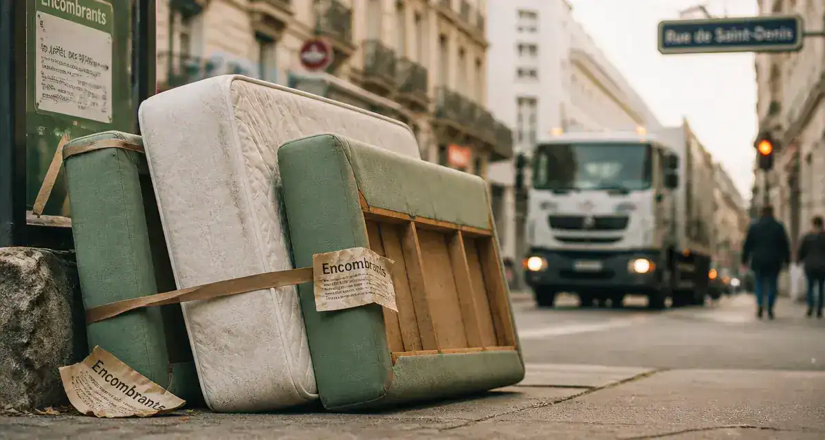 Encombrants saint denis : canapé et matelas sur le trottoir