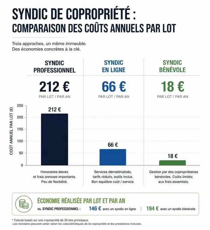 Comparatif des tarifs de syndic pour une petite copropriété : professionnel, en ligne et bénévole